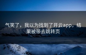 气笑了，我以为找到了开云app，结果被带去跳转页