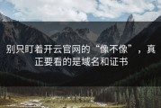 别只盯着开云官网的“像不像”，真正要看的是域名和证书