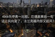 49tk伤停表一对照，厄德高赛后一句话让风向变了，法兰克福内部又起风？