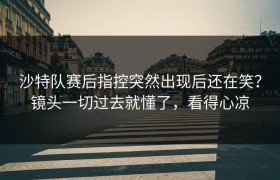 沙特队赛后指控突然出现后还在笑？镜头一切过去就懂了，看得心凉