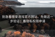 别急着搜爱游戏官方网站，先做这一步验证：看隐私权限申请