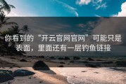 你看到的“开云官网官网”可能只是表面，里面还有一层钓鱼链接